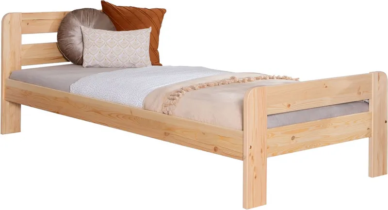 TICAA TICAA Massivholzbett "Bert", FSC®-zertifiziert (Kiefer), Jugendbett, mit Lattenrost (90x200cm, 100x200cm, 140x200cm), ideal für das Kinder- und Jugendzimmer, Massivholz, Beige, – Produktbild 2 von 5