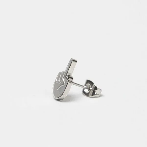 Fyngers Fyngers Ohrstecker aus chirurgischen Edelstahl hochglanzpoliert F*CK YOU, Silber, – Produktbild 8 von 8