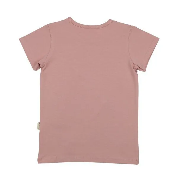 Walkiddy Walkiddy T-Shirt Altrosa Strauße-Frontprint Bio-Baumwolle GOTS – Produktbild 3 von 3