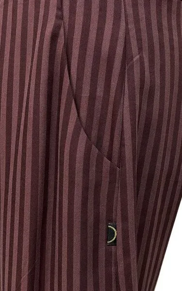 Golden Circle Clothing Golden Circle Clothing Gestreifte weite Hose mit Gummibund aus Lyocell, Kastanienbraun, – Produktbild 4 von 4