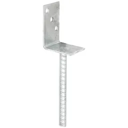 Alberts ALBERTS L-Pfostenträger mit Betonanker aus Riffelstahl, feuerverzinkt, Breite 80 mm – Produktbild 1 von 1
