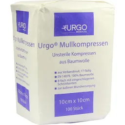 Urgo URGO MULLKOMPRESSEN 10x10 cm unsteril 100 St Kompressen – Produktbild 1 von 1