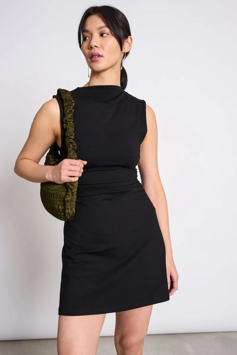 JAN N JUNE JAN N JUNE Damen vegan Mini-Kleid Mit Rüschen Marva Schwarz, Schwarz, – Produktbild 2 von 2
