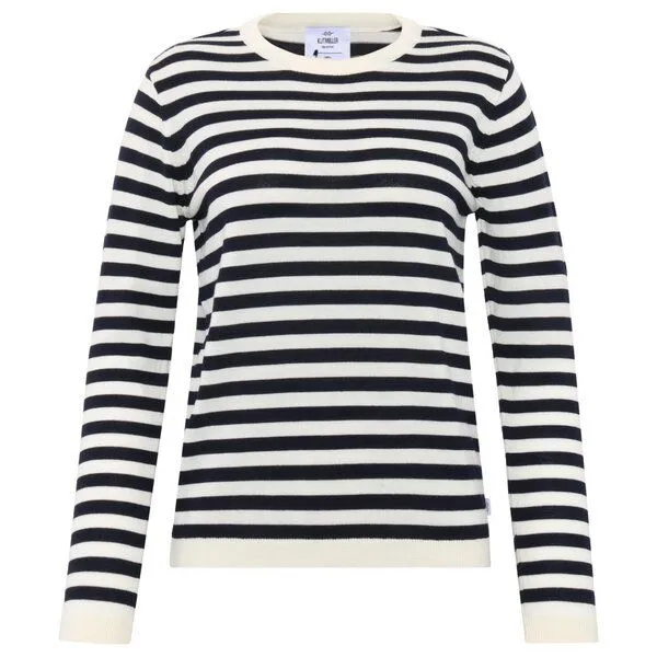 Klitmøller Klitmøller Strickpullover Basic Stripe Merino Knit, Cream/navy, – Produktbild 1 von 4
