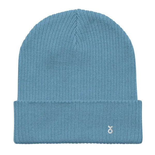 Rippenmütze aus Bio-Baumwolle Unisex - PepMelon weißes Logo, Blau, – Produktbild 4 von 4