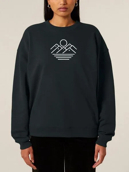 Human Family Human Family Bio Unisex oversize Sweatshirt - "Mountain Silhouette", Schwarz, – Produktbild 1 von 3