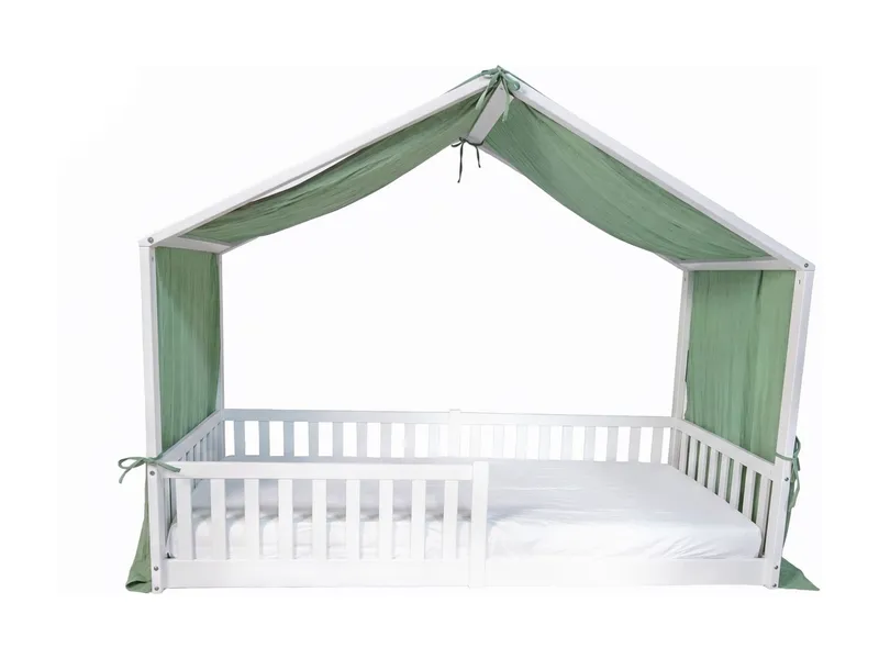 tiSsi® Baldachin Musselin für Hausbetten passend zu Bettmaß 90 x 200 cm, grün, Grün, – Produktbild 1 von 2
