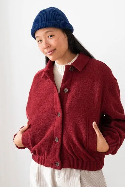 TWOTHIRDS TWOTHIRDS Jacke aus gekochter Wolle Rennell, Wine, – Produktbild 2 von 3