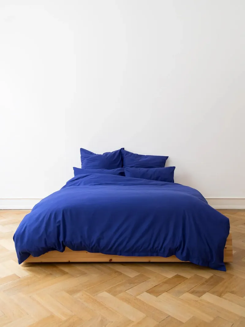 erlich textil erlich textil Cotton Select Bettdeckenbezug für Unisex aus Baumwolle-Flanell in knallblau, Knallblau, – Produktbild 2 von 5