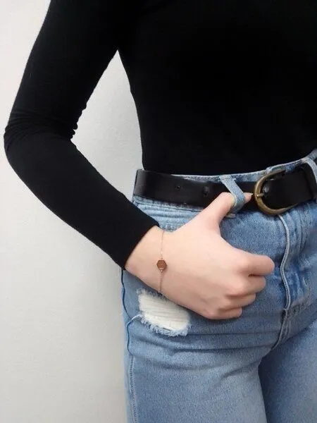 BeWooden BeWooden Armbänder mit Holzdetail - Motiv Hexagon, Rea, – Produktbild 4 von 4