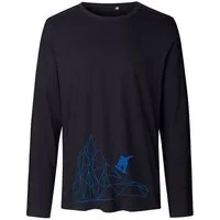 HANDGEDRUCKT HANDGEDRUCKT "Origamipiste" Männer Longsleeve, Black, – Produktbild 2 von 2