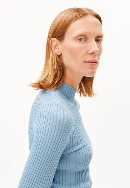 ARMEDANGELS ARMEDANGELS ALAANIA Damen Pullover Slim Fit aus Bio-Baumwolle, Blue glow, – Produktbild 3 von 4