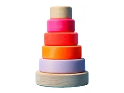 Grimms Grimms Scheibenturm aus Lindenholz, 6-teilig klein neon pink Höhe 13 cm – Produktbild 1 von 1