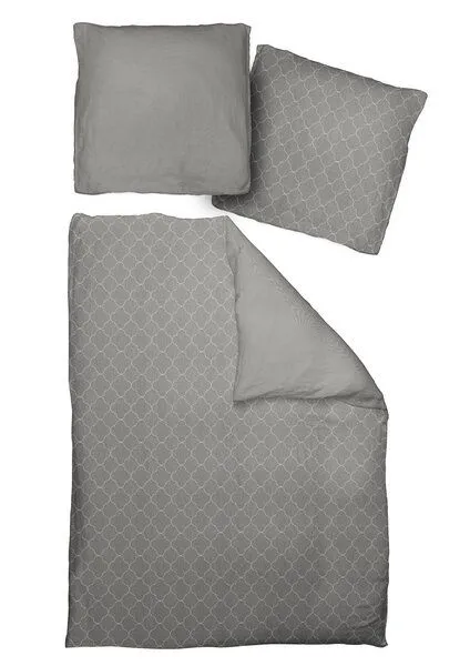 Nature by Adam Nature by Adam Bettwäsche 2tlg aus 100% Bio-Baumwolle - Made in Germany - Indian Cortezada Light, Dunkelgrau, – Produktbild 2 von 4