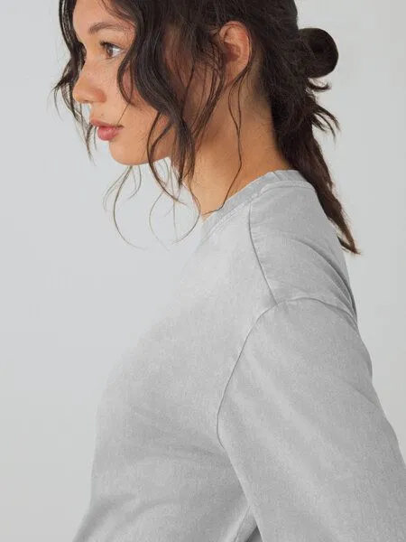 Honest Basics Honest Basics OG Langarmshirt aus Bio- und recycelter Baumwolle, Limestone, – Produktbild 3 von 4