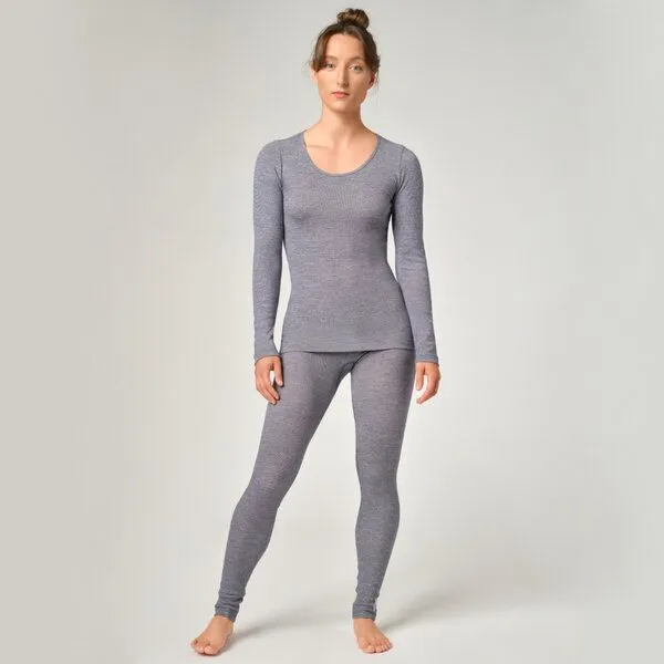 comazo|earth comazo|earth Damen Leggings aus Wolle-Seide Mix | GOTS zertifiziert, Dunkelblau-melange, – Produktbild 3 von 3