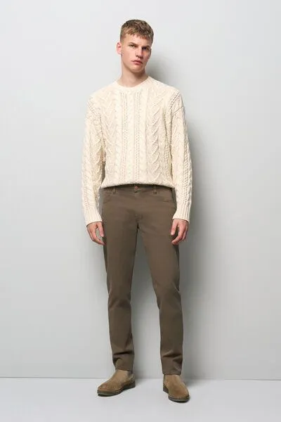 M 5 BY MEYER M 5 BY MEYER COTTON-TWILL CHINO, Braun (esche), – Produktbild 1 von 4