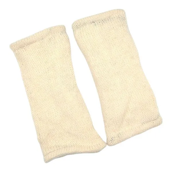 short'n'pietz short'n'pietz Schurwollhandstulpen, handgestrickt, Wollweiß, – Produktbild 1 von 1