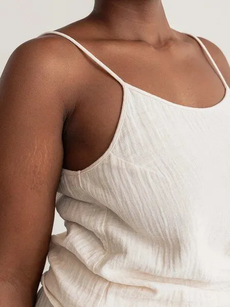 erlich textil erlich textil Finja Mousseline Top aus Bio-Baumwolle, made in Europe, Wollweiß, – Produktbild 8 von 8