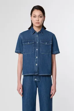 DAWN Dawn Damen vegan Hemd Blithe Medium Blau – Produktbild 1 von 1