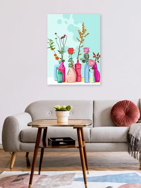 Photocircle Photocircle Poster / Leinwandbild - Flower Pots Meadow – Produktbild 2 von 4