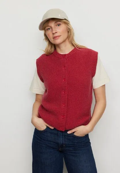 recolution Damen Strickweste aus Wolle und Baumwolle - GOJI - recolution, Red (rot), – Produktbild 4 von 4