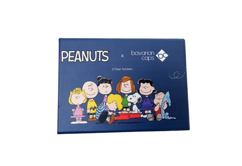 Bavarian Caps Bavarian Caps Freizeitsocken Bavarian Caps Sockenbox "Peanuts" (Socken, 2-Paar, Socken), Bunt, – Produktbild 3 von 3