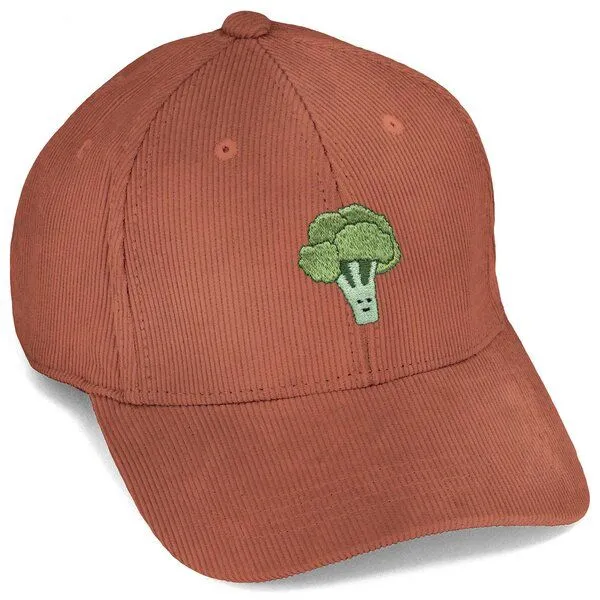 LIGARTI Bestickte Cord Cap – Brokkoli – LIGARTI Tiermanufaktur, Terracotta, – Produktbild 1 von 4