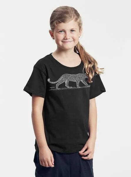 Peaces.bio - handbedruckte Biomode Peaces.bio - handbedruckte Biomode Bio-Kinder T-Shirt Leopard, Schwarz, – Produktbild 3 von 3
