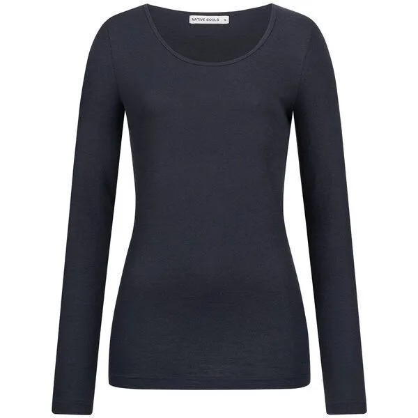 NATIVE SOULS NATIVE SOULS Slub Longsleeve Basic Damen, Navy, – Produktbild 1 von 1
