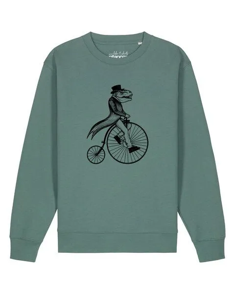 watapparel watapparel Sweatshirt Unisex T-Rex auf Fahrrad, Green bay, – Produktbild 1 von 2