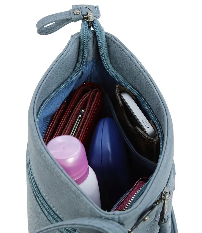 J JONES JENNIFER JONES Umhängetasche - Kleine elegante Damen Schultertasche - Crossbody Bag, leicht, Blau, – Produktbild 4 von 4