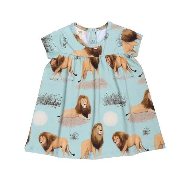 Walkiddy Kinderkleid GOTS zertifiziert, grün, Kurzarm, Igel-Allover, weich – Walkiddy – Produktbild 1 von 2