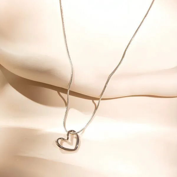ELEKTROPULLI ELEKTROPULLI Herz Kette 1mm Längen: 45 cm / 55 cm / 65 cm, Silber kette mit gold herz, – Produktbild 2 von 5