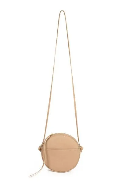 ELEKTROPULLI Vegane Runde Schultertasche MONA von ElektroPulli, Natur mit gold rv, – Produktbild 1 von 2