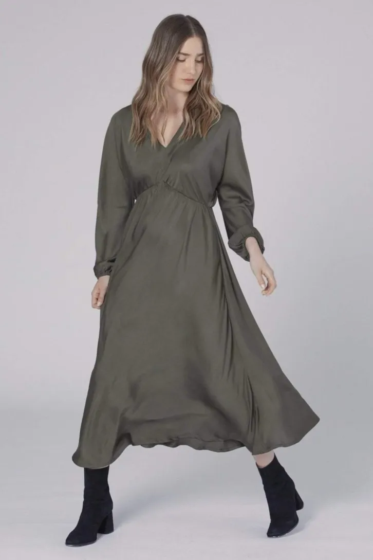 Neu Nomads Neu Nomads Damen vegan Kleid Helena Olive Night, Olivgrün, – Produktbild 2 von 2