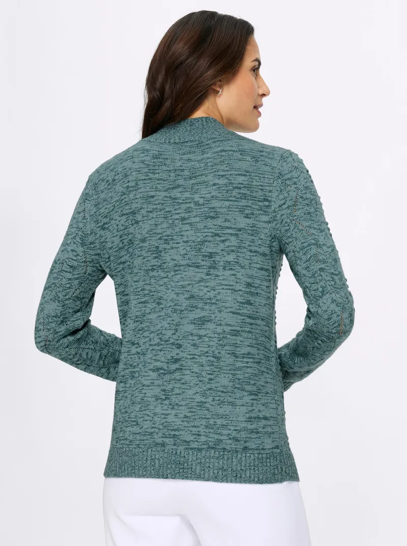 Witt Stehkragenpullover jade-petrol-meliert, Jade-petrol-meliert, – Produktbild 2 von 2