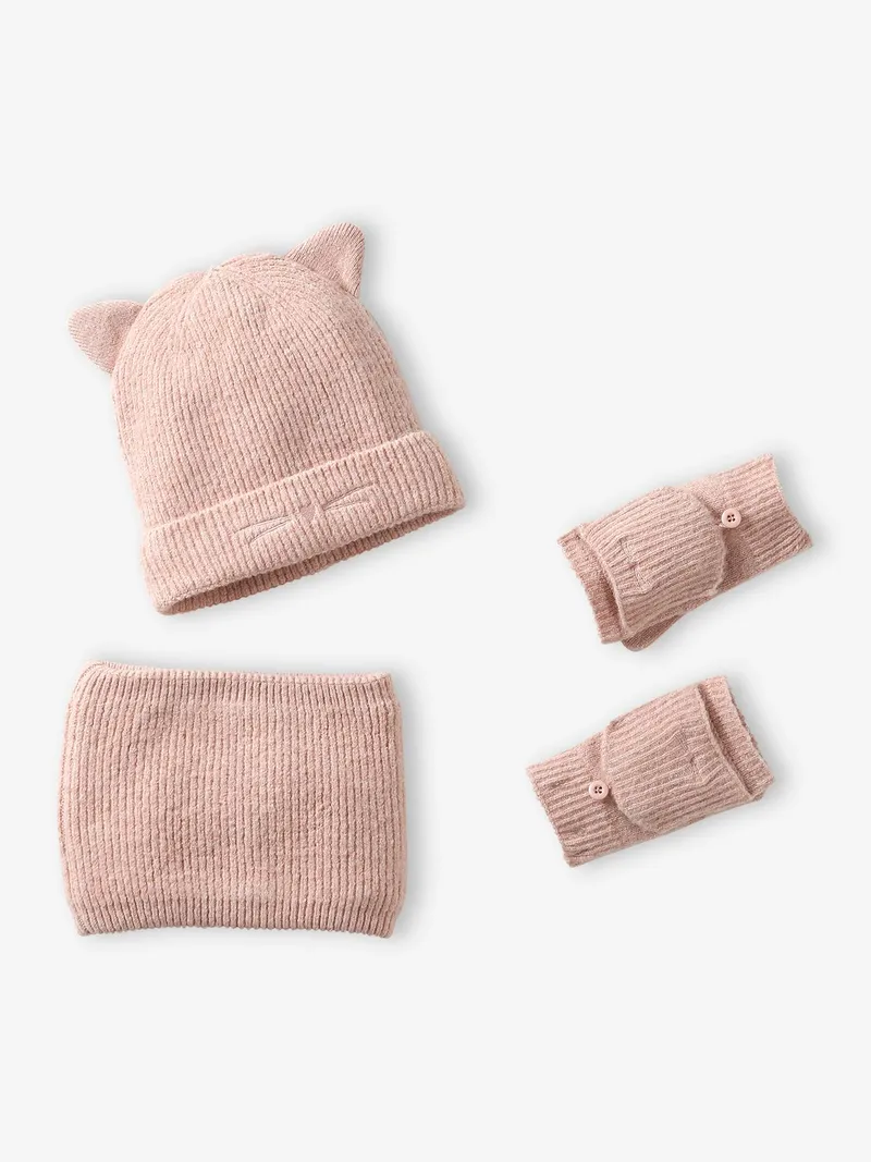 Vertbaudet Set aus Mütze, Puder, – Produktbild 1 von 4