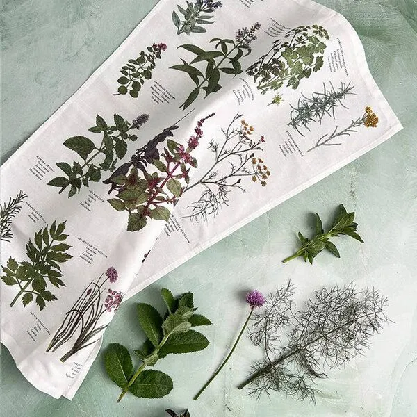 Koustrup Koustrup Gartenmotiv-Geschirrtücher aus 100% Bio-Baumwolle, 48 x 70 cm, Herbs, – Produktbild 1 von 3