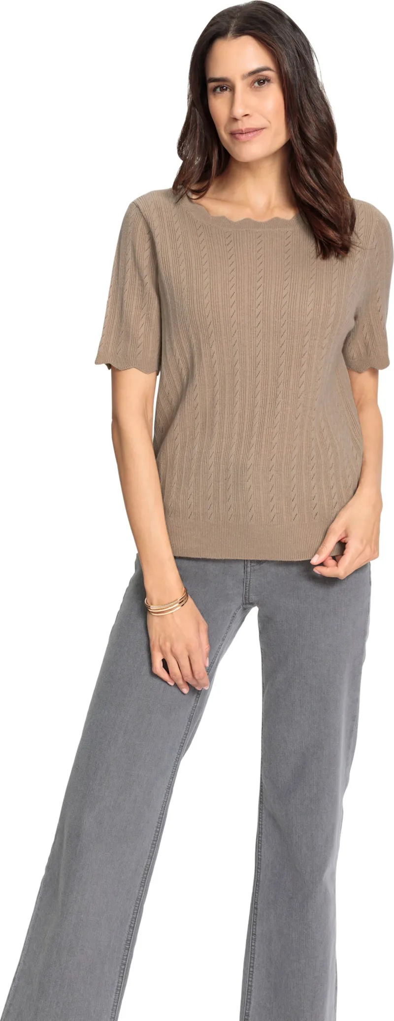 Witt Kurzarmpullover, Beige, – Produktbild 2 von 2