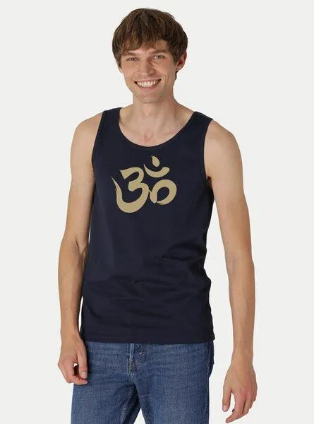 Peaces.bio - handbedruckte Biomode Peaces.bio - handbedruckte Biomode Bio Tank Top Om Herren, Blau, – Produktbild 2 von 2