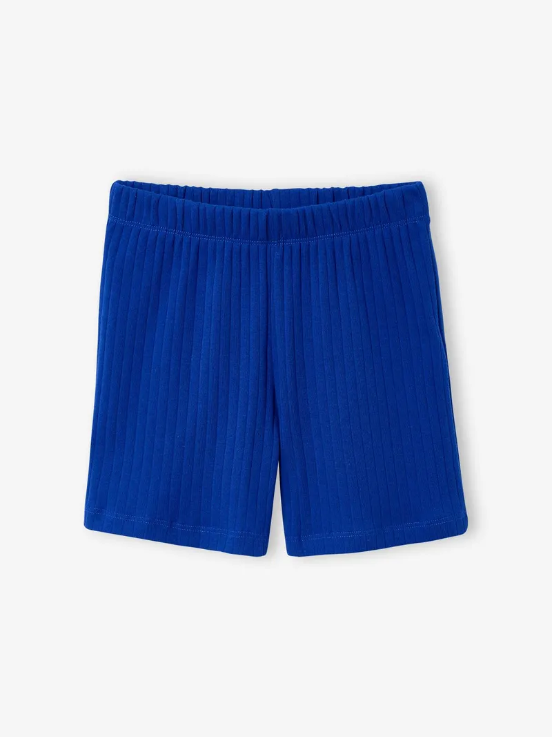 Vertbaudet Kurzer Schlafanzug aus Rippjersey, Elektrisch blau, – Produktbild 3 von 4