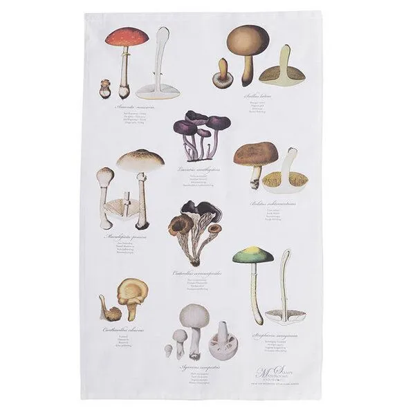Koustrup Koustrup Gartenmotiv-Geschirrtücher aus 100% Bio-Baumwolle, 48 x 70 cm, Mushrooms, – Produktbild 2 von 3