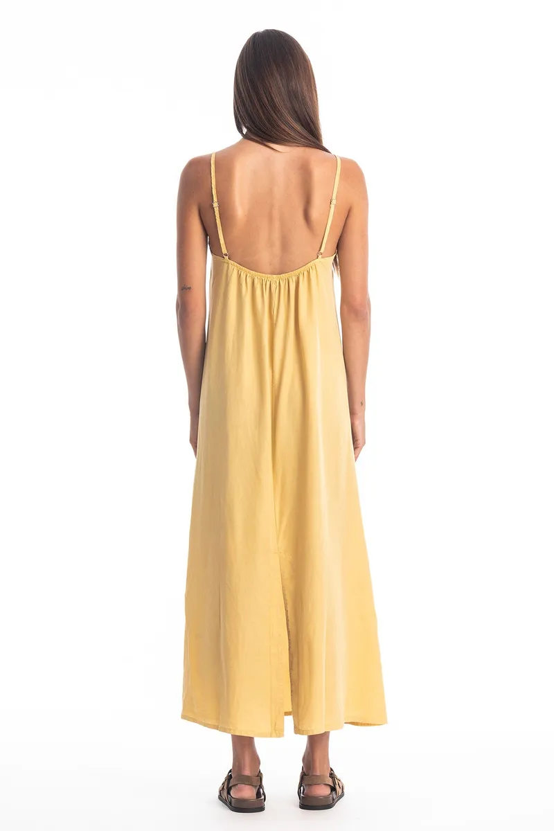 RAVENS VIEW IBIZA RAVENS VIEW IBIZA Damen vegan Kleid Selena Gold, Gelb, – Produktbild 2 von 2