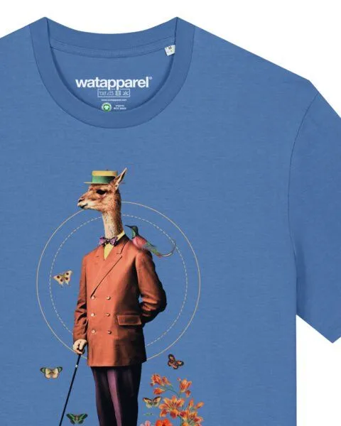 watapparel watapparel T-Shirt Unisex Fancy Llama, Bright blue, – Produktbild 3 von 4