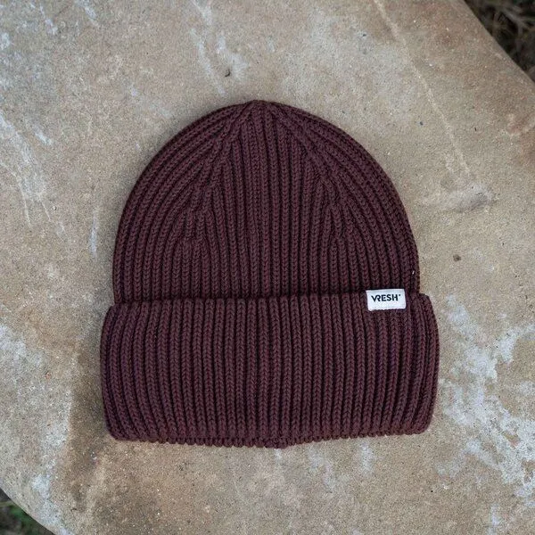 Vresh Clothing Vresh Clothing Avriel - Fisherman Beanie aus Biobaumwolle, Weinrot, – Produktbild 3 von 4