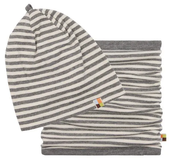 loud + proud loud + proud Babys & Kinder, Set Mütze + Schlauchschal, GOTS-zertifiziert, Grey (grau), – Produktbild 1 von 3