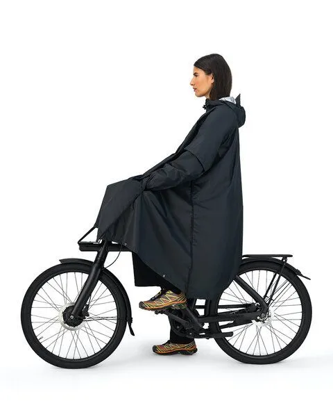 Maium Maium Vegan Regenmantel - Unisex Poncho - aus recycelten Materialien, Schwarz, – Produktbild 2 von 3