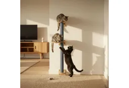 eyepower Kratzbaum zur Wandmontage - 102 cm Wandkratzbaum für Katzen mit 1 Bambus Plateau, Sisalstamm Wand - Katzenkratzbaum platzsparend - Kletterwand Katze – Produktbild 1 von 1