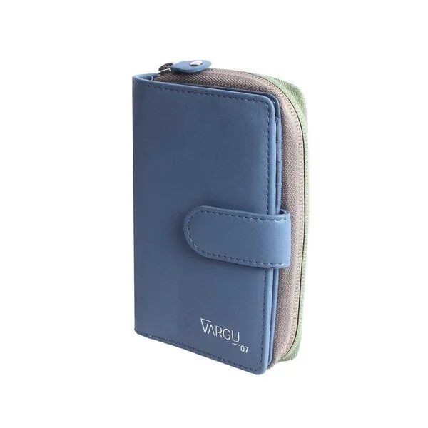 Vargu Vargu Echtleder Geldbörse MASIN 1-A, Sky blue - sage green, – Produktbild 1 von 2